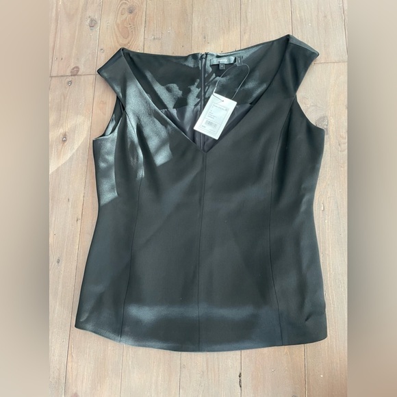 Theory black crepe satin top blouse size 12 XL NWT - Picture 1 of 5